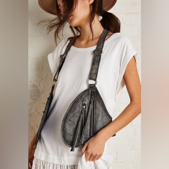 Free People Jackets & Blazers - Free People Olympia Leather Vest in Washed Black